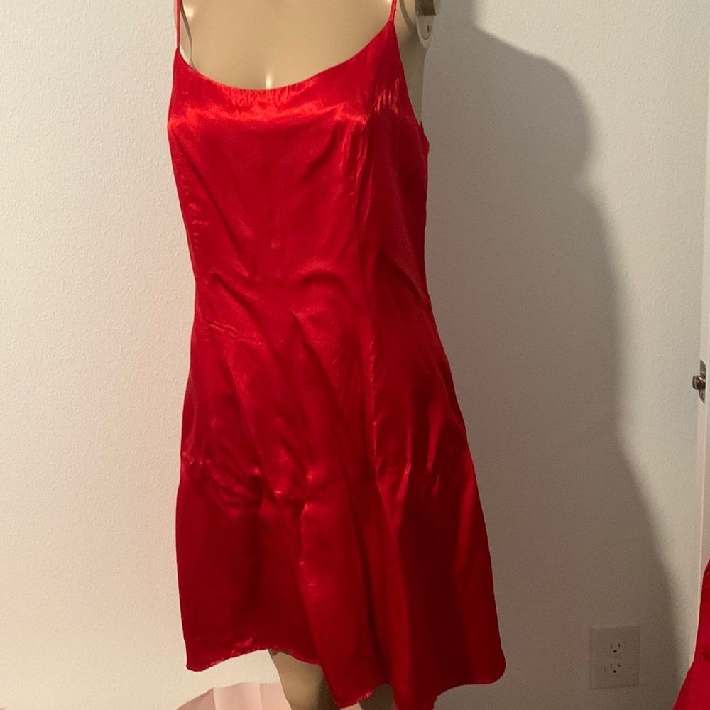 VTG Late Edition Red Satin-Like Slip Dress